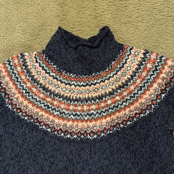 L.L. Bean Fair Isle Turtleneck Sweater - Picture 3 of 4